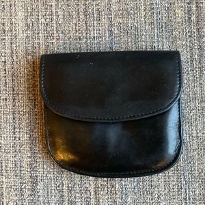 G.H. Bass & Co Vintage Black Leather Mini Wallet Snap Closure